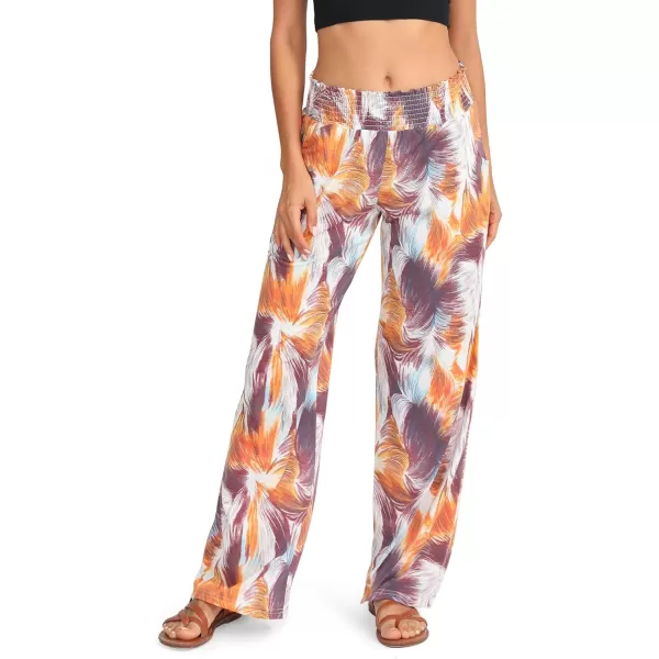 Urban CoCo Womens Boho Palazzo Pants Wide Leg Beach Pants High Waisted Lounge Pants with Pockets33