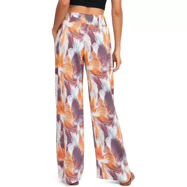 Urban CoCo Womens Boho Palazzo Pants Wide Leg Beach Pants High Waisted Lounge Pants with Pockets33