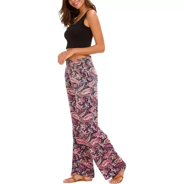 Urban CoCo Womens Boho Palazzo Pants Wide Leg Beach Pants High Waisted Lounge Pants with Pockets6
