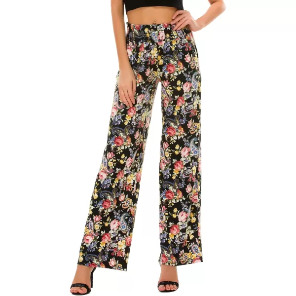 Urban CoCo Womens Boho Palazzo Pants Wide Leg Beach Pants High Waisted Lounge Pants with PocketsP5