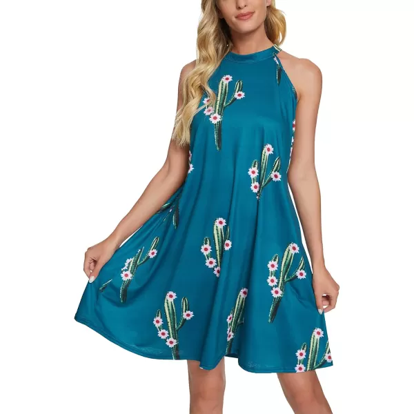 Urban CoCo Womens Sleeveless Halter Dress Summer Basic Tank Midi Dress 1