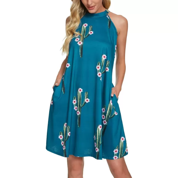 Urban CoCo Womens Sleeveless Halter Dress Summer Basic Tank Midi Dress 1