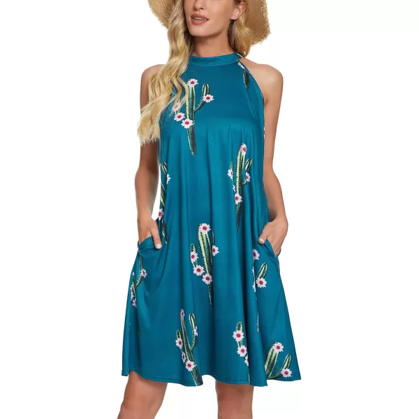Urban CoCo Womens Sleeveless Halter Dress Summer Basic Tank Midi Dress 1