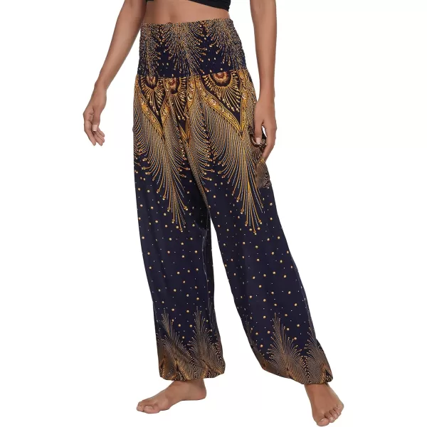 Urban CoCo Womens Smocked Waist Boho Floral Print Harem Yoga Pants 5