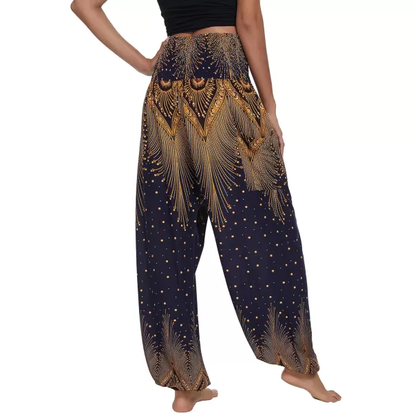 Urban CoCo Womens Smocked Waist Boho Floral Print Harem Yoga Pants 5