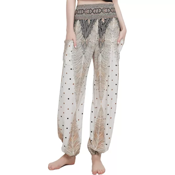 Urban CoCo Womens Smocked Waist Boho Floral Print Harem Yoga Pants10