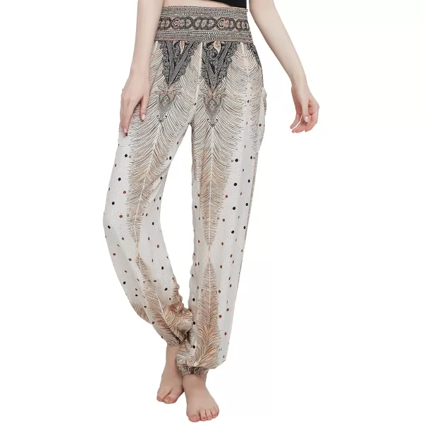 Urban CoCo Womens Smocked Waist Boho Floral Print Harem Yoga Pants10