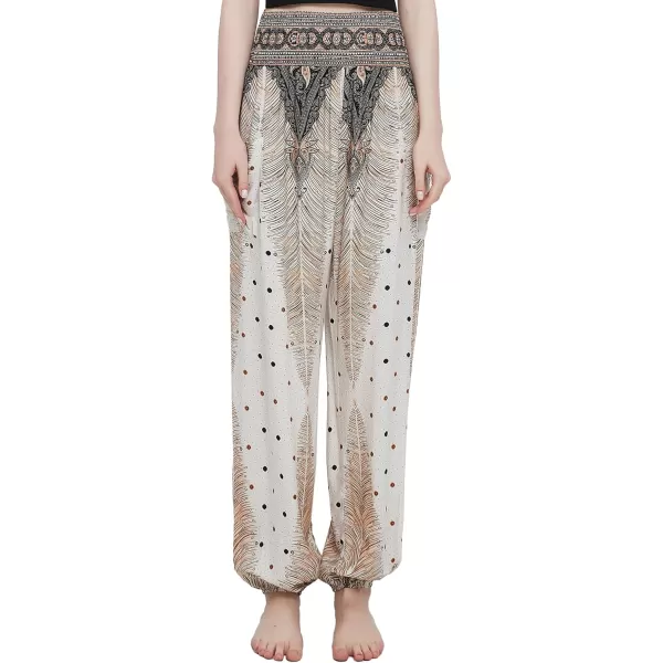 Urban CoCo Womens Smocked Waist Boho Floral Print Harem Yoga Pants10