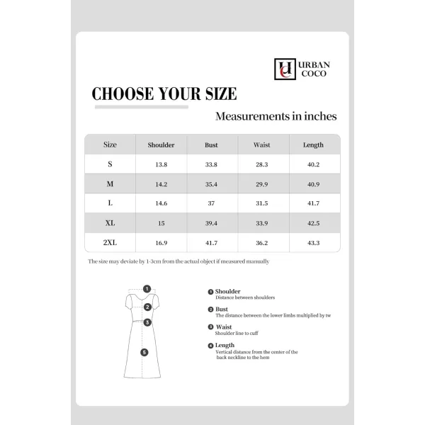 Urban CoCo Womens Vintage Short Sleeve High Waist Flared Midi Casual Summer DressSerenity Blue
