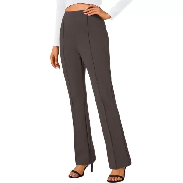 Urban CoCo Stretchy Work Pants Bootcut Yoga Pants Petite Slacks for Office CasualBrown