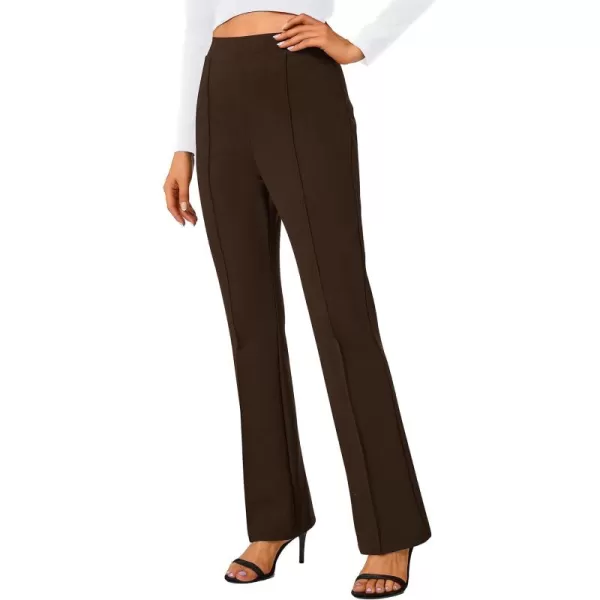 Urban CoCo Stretchy Work Pants Bootcut Yoga Pants Petite Slacks for Office CasualChocolate