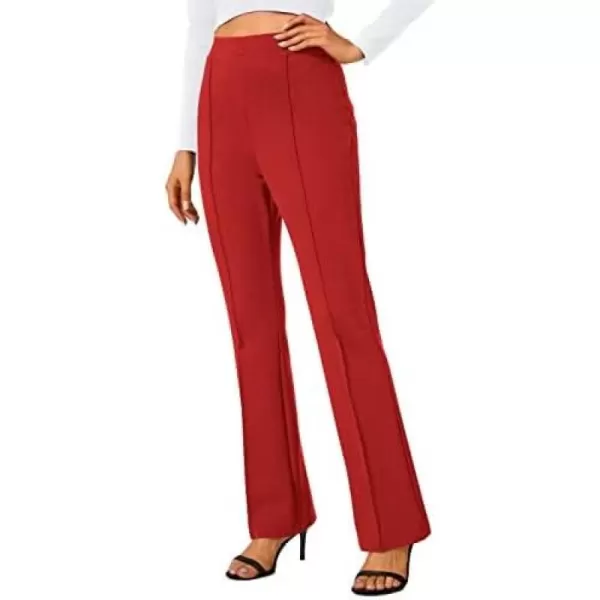 Urban CoCo Stretchy Work Pants Bootcut Yoga Pants Petite Slacks for Office CasualRed