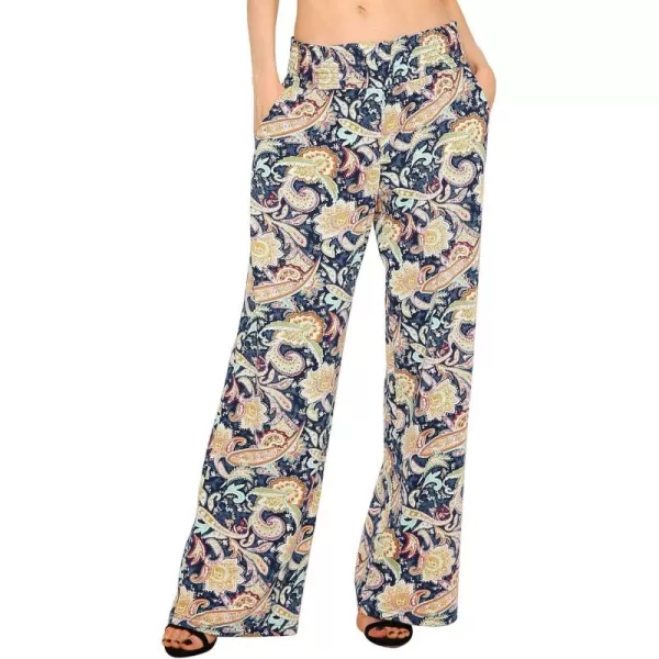 Urban CoCo Womens Boho Palazzo Pants Wide Leg Beach Pants High Waisted Lounge Pants with Pockets1