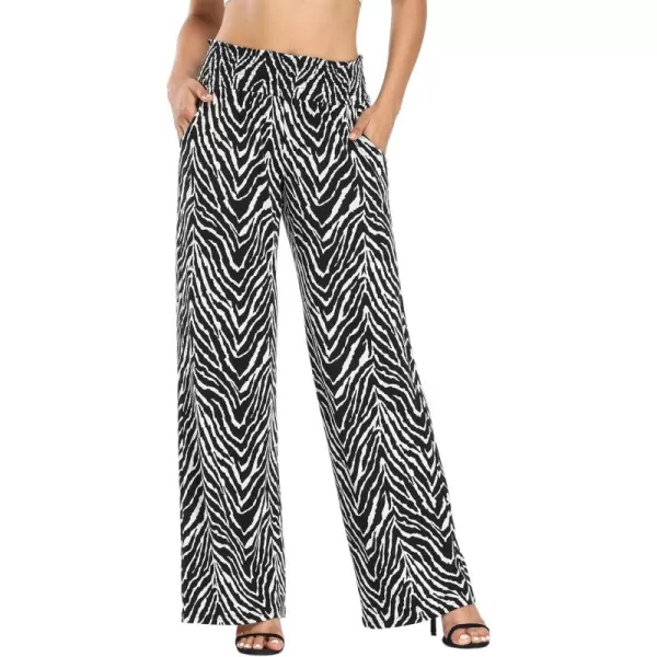 Urban CoCo Womens Boho Palazzo Pants Wide Leg Beach Pants High Waisted Lounge Pants with Pockets11