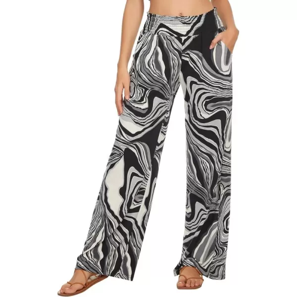 Urban CoCo Womens Boho Palazzo Pants Wide Leg Beach Pants High Waisted Lounge Pants with Pockets12