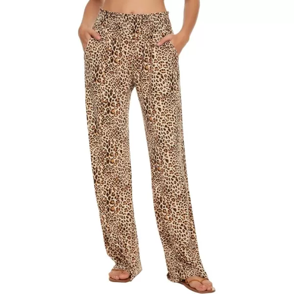 Urban CoCo Womens Boho Palazzo Pants Wide Leg Beach Pants High Waisted Lounge Pants with Pockets13