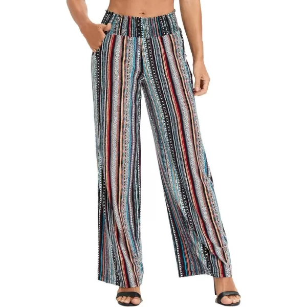 Urban CoCo Womens Boho Palazzo Pants Wide Leg Beach Pants High Waisted Lounge Pants with Pockets14