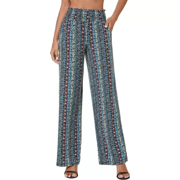 Urban CoCo Womens Boho Palazzo Pants Wide Leg Beach Pants High Waisted Lounge Pants with Pockets17