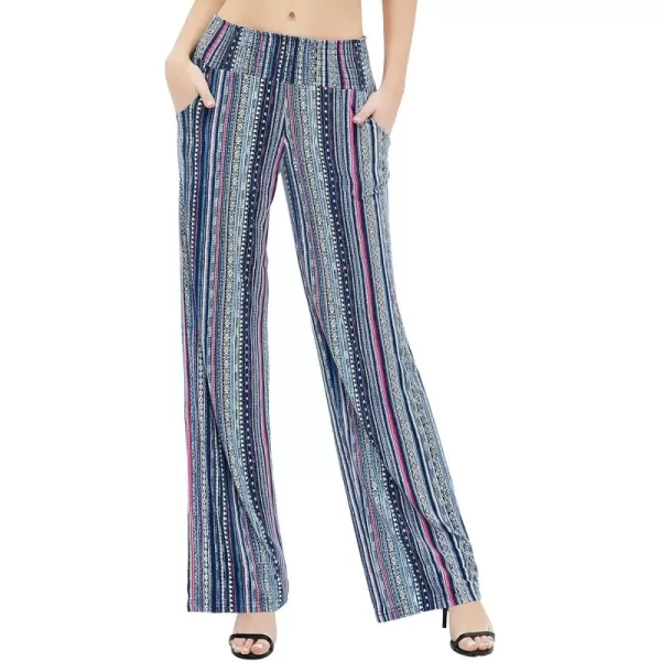 Urban CoCo Womens Boho Palazzo Pants Wide Leg Beach Pants High Waisted Lounge Pants with Pockets19