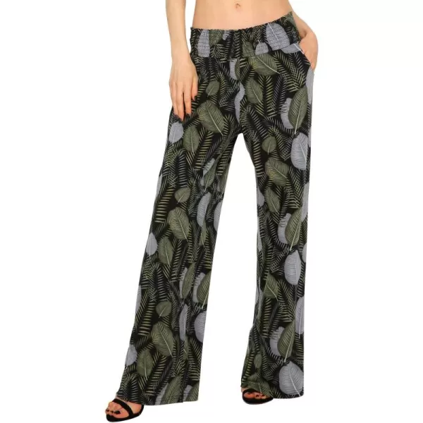 Urban CoCo Womens Boho Palazzo Pants Wide Leg Beach Pants High Waisted Lounge Pants with Pockets2