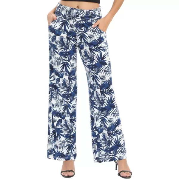 Urban CoCo Womens Boho Palazzo Pants Wide Leg Beach Pants High Waisted Lounge Pants with Pockets21