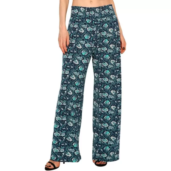 Urban CoCo Womens Boho Palazzo Pants Wide Leg Beach Pants High Waisted Lounge Pants with Pockets3