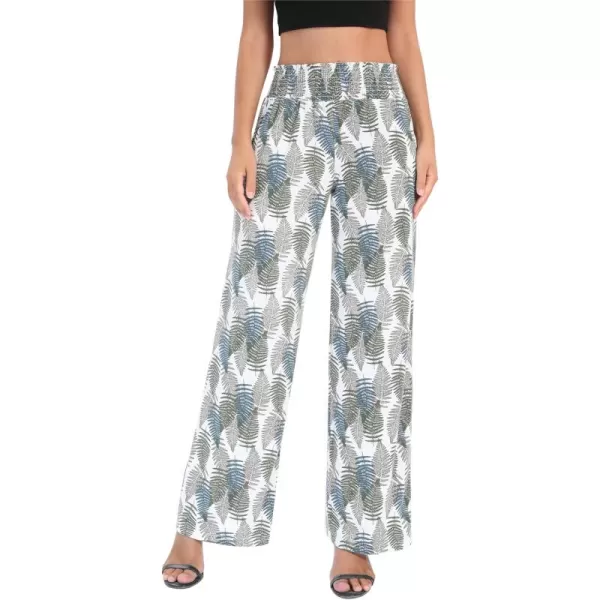 Urban CoCo Womens Boho Palazzo Pants Wide Leg Beach Pants High Waisted Lounge Pants with Pockets30