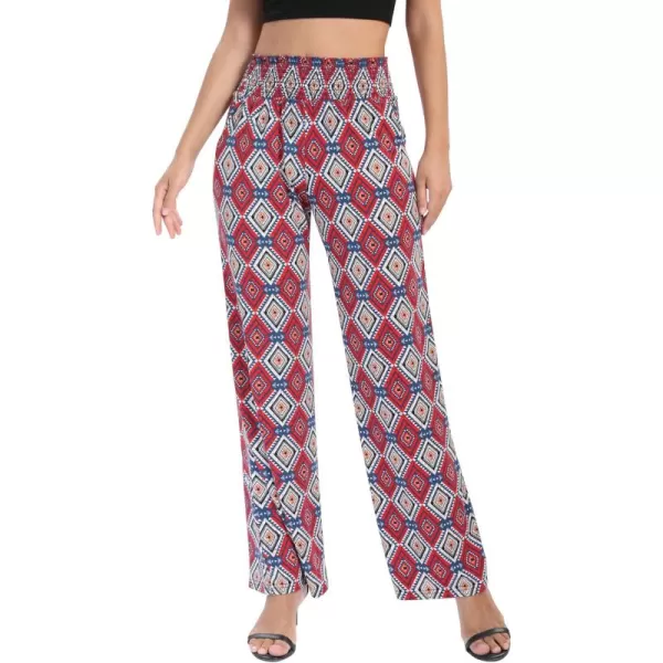 Urban CoCo Womens Boho Palazzo Pants Wide Leg Beach Pants High Waisted Lounge Pants with Pockets31