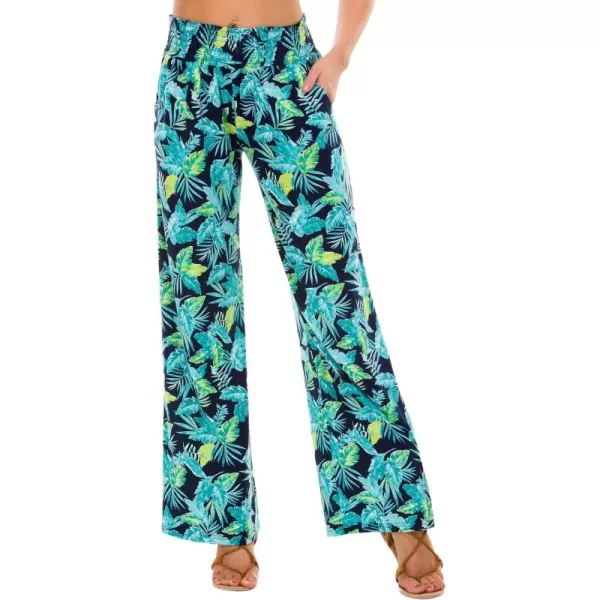 Urban CoCo Womens Boho Palazzo Pants Wide Leg Beach Pants High Waisted Lounge Pants with Pockets4