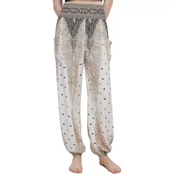 Urban CoCo Womens Smocked Waist Boho Floral Print Harem Yoga Pants10