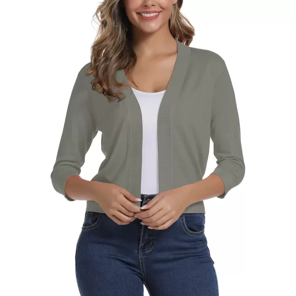 Urban CoCo Womens 34 Sleeve Cropped Cardigan Sweater Elegant Shrugs for WomenWashed Oliver