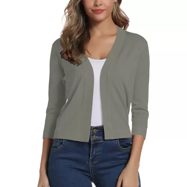 Urban CoCo Womens 34 Sleeve Cropped Cardigan Sweater Elegant Shrugs for WomenWashed Oliver