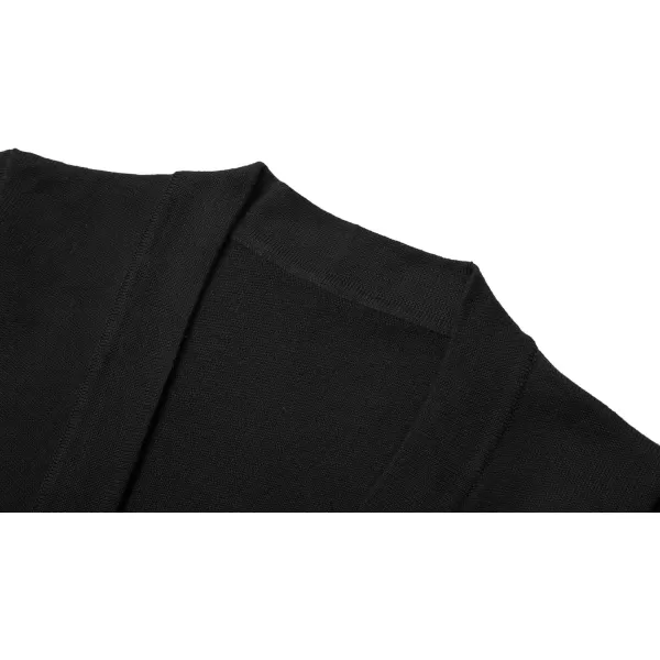 Urban CoCo Womens Long Sleeve Open Front Knit Cardigan SweaterBlack