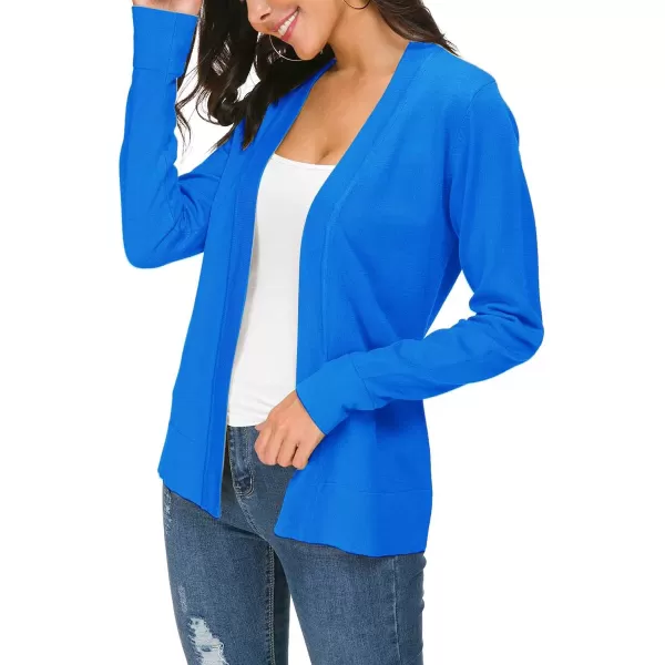 Urban CoCo Womens Long Sleeve Open Front Knit Cardigan SweaterBlue