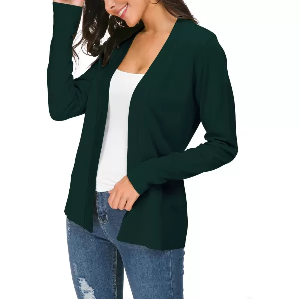 Urban CoCo Womens Long Sleeve Open Front Knit Cardigan SweaterDark Green