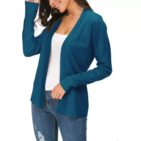 Urban CoCo Womens Long Sleeve Open Front Knit Cardigan SweaterIndigo Blue