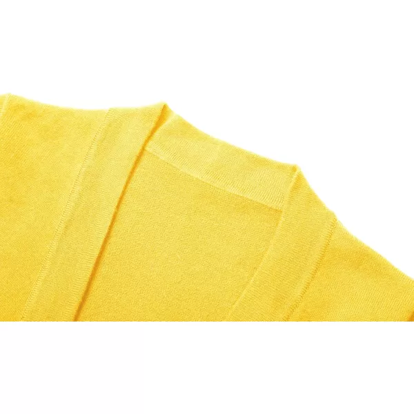 Urban CoCo Womens Long Sleeve Open Front Knit Cardigan SweaterLemon Yellow