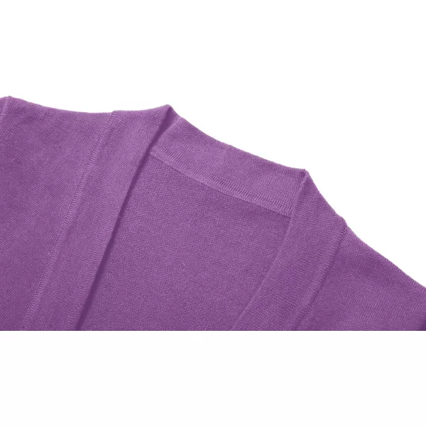 Urban CoCo Womens Long Sleeve Open Front Knit Cardigan SweaterLight Purple