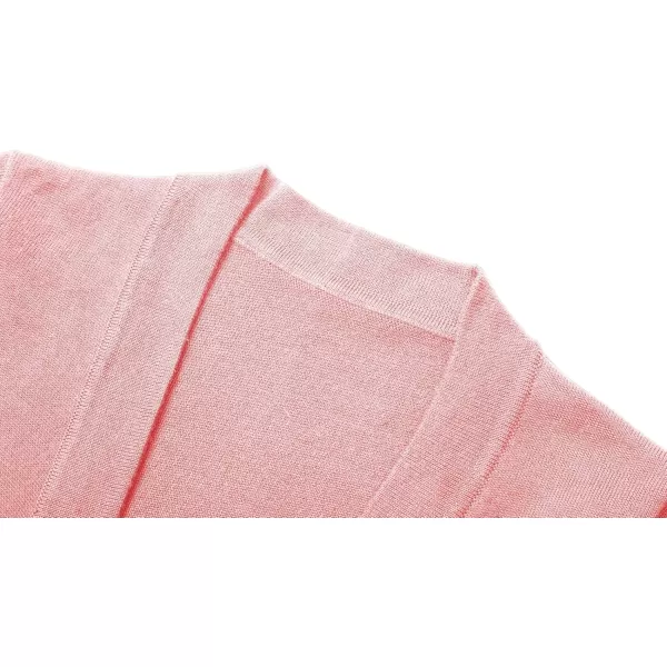 Urban CoCo Womens Long Sleeve Open Front Knit Cardigan SweaterPink