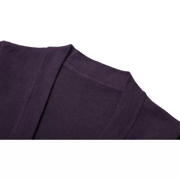 Urban CoCo Womens Long Sleeve Open Front Knit Cardigan SweaterPurple