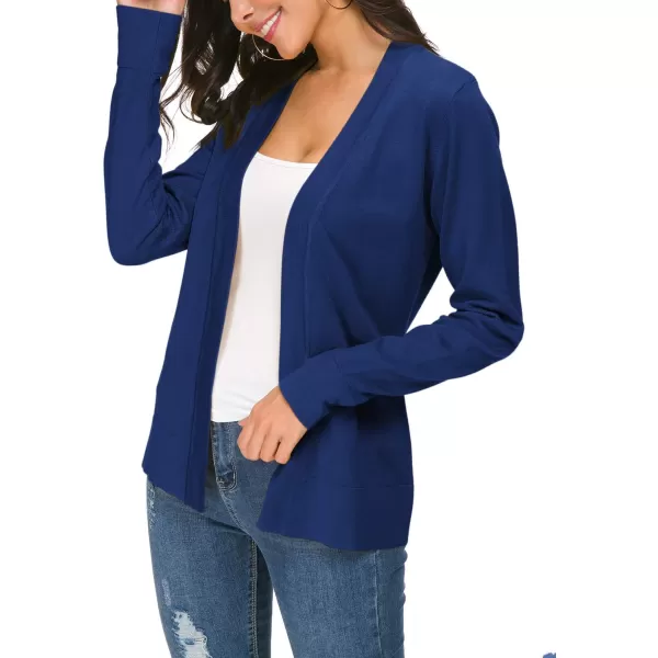 Urban CoCo Womens Long Sleeve Open Front Knit Cardigan SweaterRoyal Blue