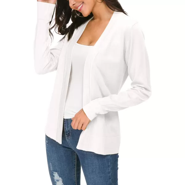 Urban CoCo Womens Long Sleeve Open Front Knit Cardigan SweaterWhite