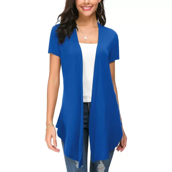 Urban CoCo Womens Open Front Short Sleeve Cardigans for Women Lightweight Summer Drape Cardigan VestRoyal Blue