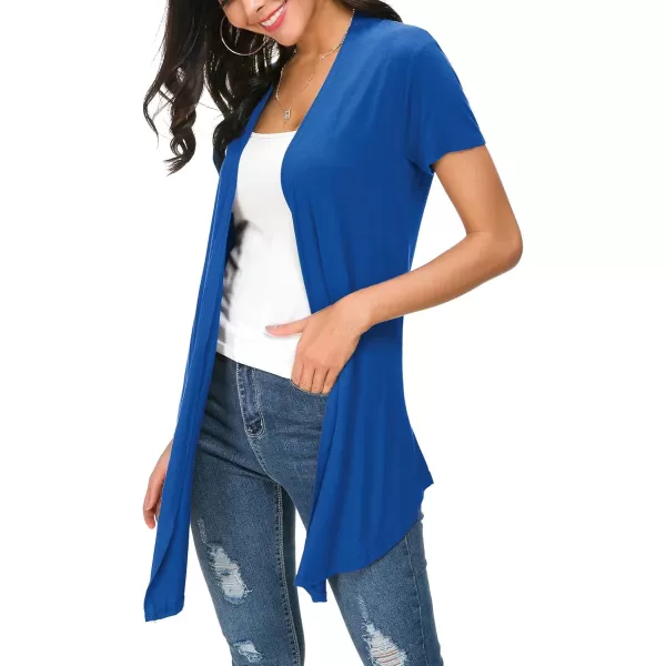 Urban CoCo Womens Open Front Short Sleeve Cardigans for Women Lightweight Summer Drape Cardigan VestRoyal Blue