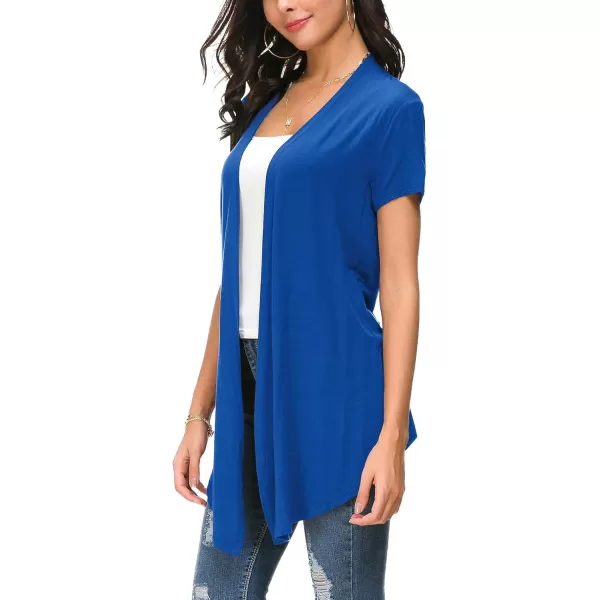 Urban CoCo Womens Open Front Short Sleeve Cardigans for Women Lightweight Summer Drape Cardigan VestRoyal Blue