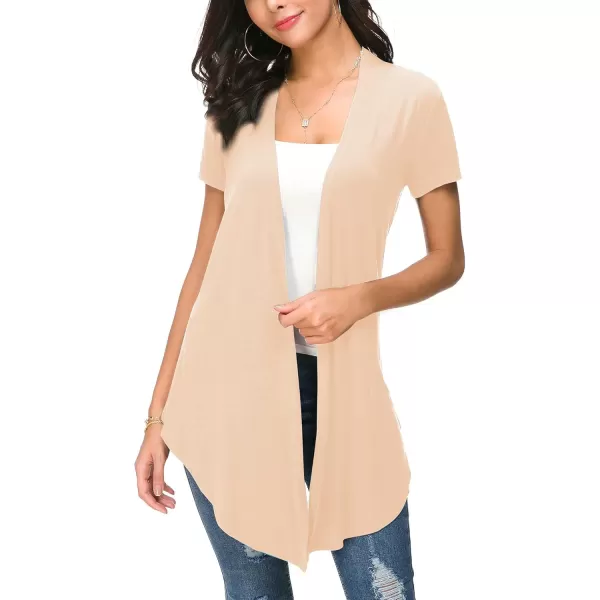 Urban CoCo Womens Open Front Short Sleeve Cardigans for Women Lightweight Summer Drape Cardigan VestSilver Mink
