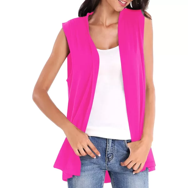 Urban CoCo Womens Sleeveless Cardigan Open Front Vest Lightweight Cool CoatRose
