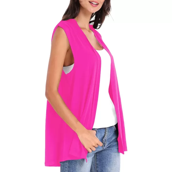 Urban CoCo Womens Sleeveless Cardigan Open Front Vest Lightweight Cool CoatRose
