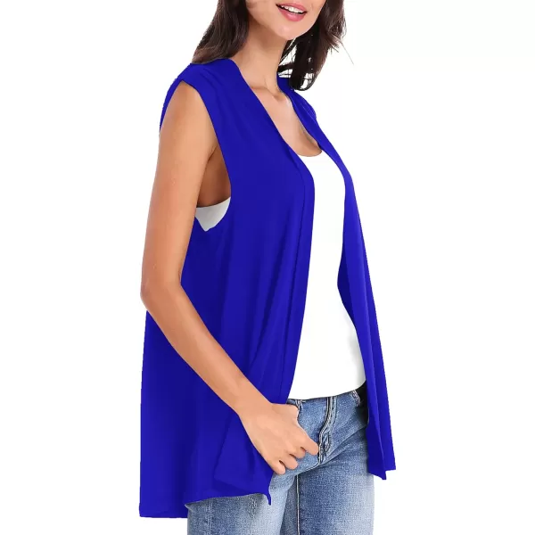 Urban CoCo Womens Sleeveless Cardigan Open Front Vest Lightweight Cool CoatRoyal Blue