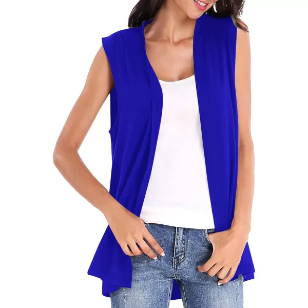 Urban CoCo Womens Sleeveless Cardigan Open Front Vest Lightweight Cool CoatRoyal Blue